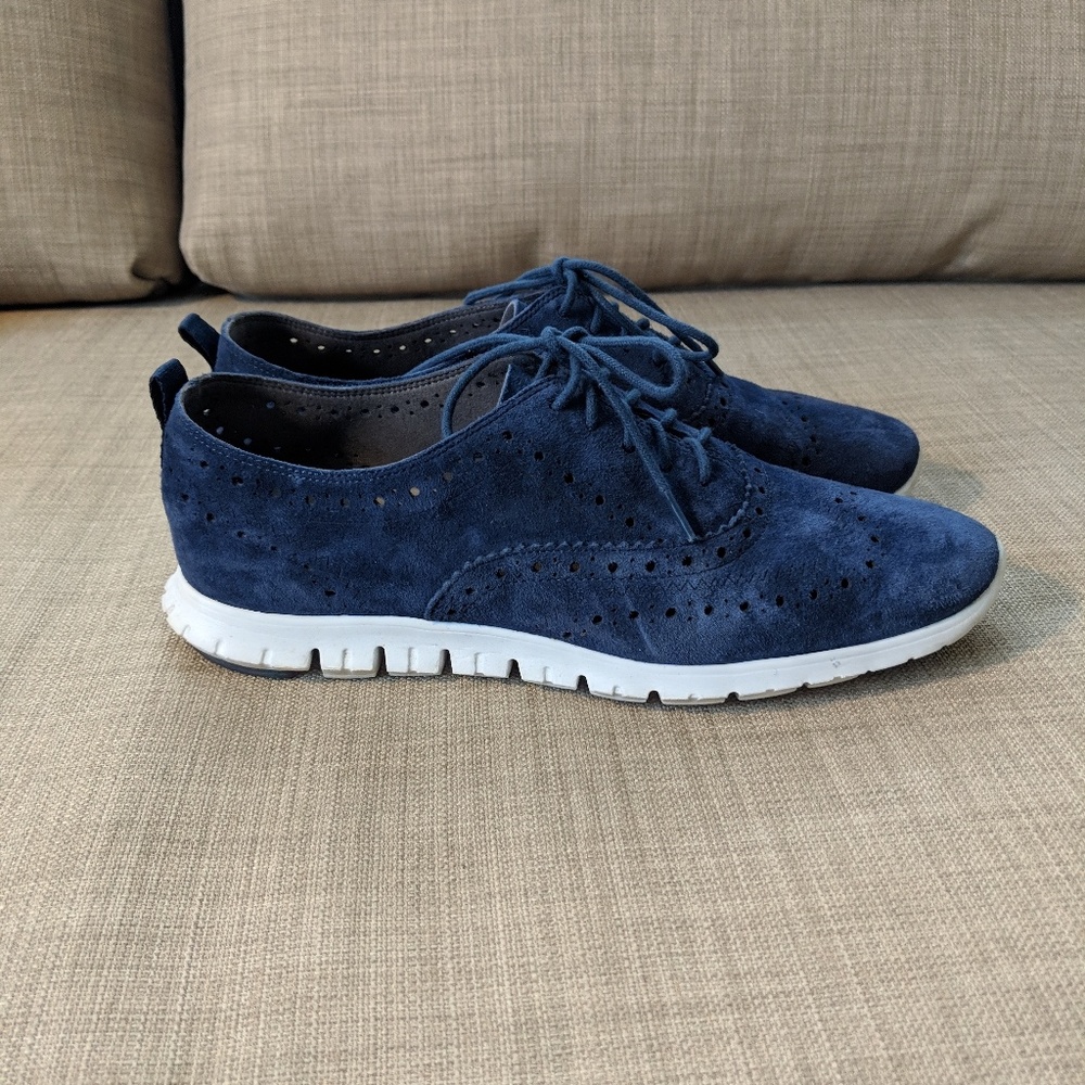 Navy Suede Cole Haan Zerogrand sneaker shoes